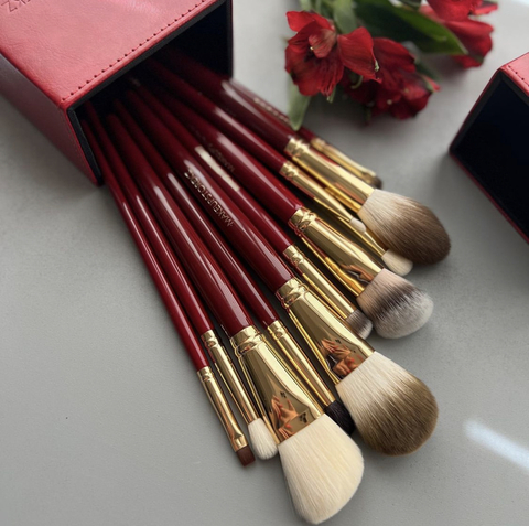 Набор кистей Makeupstorekz Red Set красный 12 шт