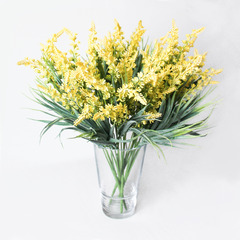 Лаванда букет (мимоза), искусственные цветы из высококачественного пластика, 34 см, светло-желтый, набор 2 букета