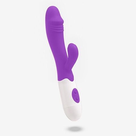 Фиолетовый вибромассажер-кролик WOW с 30 режимами вибрации - 19,5 см. - Сима-Ленд Оки-Чпоки 9905022