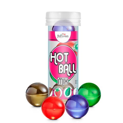 Ароматизированный лубрикант Hot Ball Mix на масляной основе (4 шарика по 3 гр.) - HotFlowers HC621