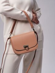 Сумка кожаная на плечо кросс-боди беж.нуга