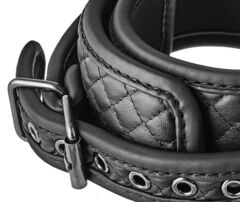 Черный ошейник с поводком COLLAR LEASH DIAMOND - 