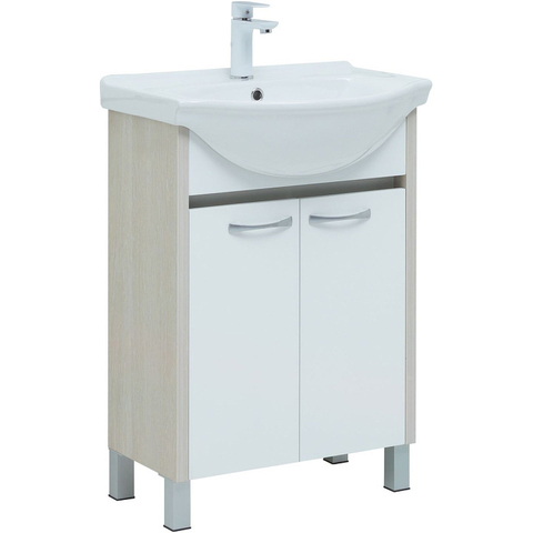 Aquanet 298579 Тумба c раковиной Донна 60 цв.бел.дуб/белый (Shenxin) (298579)