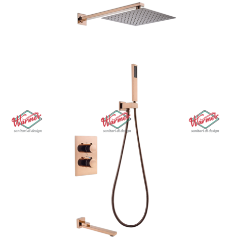 Душевой термостатический комплект Warmer Rose Gold Line 400300-10D Termo