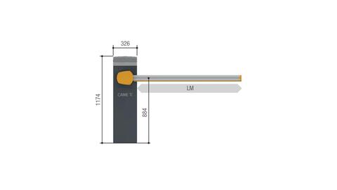 GARD PX 4 KIT Комплект шлагбаума GARD PX для проездов до 3,8 м (тумба, стрела, светоотражающие полосы, пружины, опора)