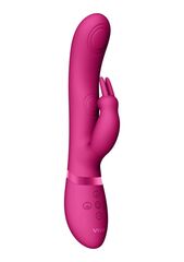 Розовый вибромассажер May Pulse-Wave & C-spot & G-Spot Rabbit - 22 см. - 