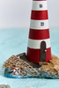 Морская композиция с красным маяком из дрифтвуда, 17х20 см, Россия