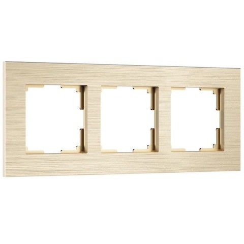 Рамка на 3 поста. Цвет Шампань. Werkel(Веркель). AluMax. a066335 / W0033511