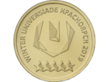 M1009 2018 10 рублей Всемирная зимняя универсиада 2019 года в г. Красноярске 2 монеты (Логотип + Талисман) UNC