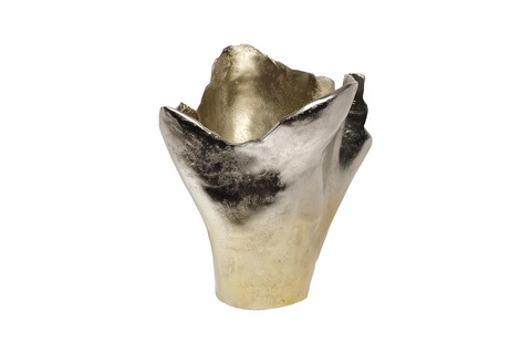 Ваза декоративная металлическая 34х33см Garda Decor серебро/шампань