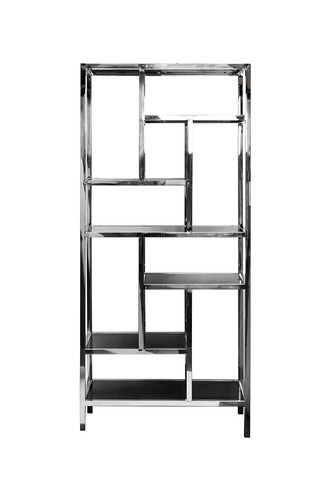 Стеллаж Garda Decor серебристы-черный 46AS-SH1076-SILVER