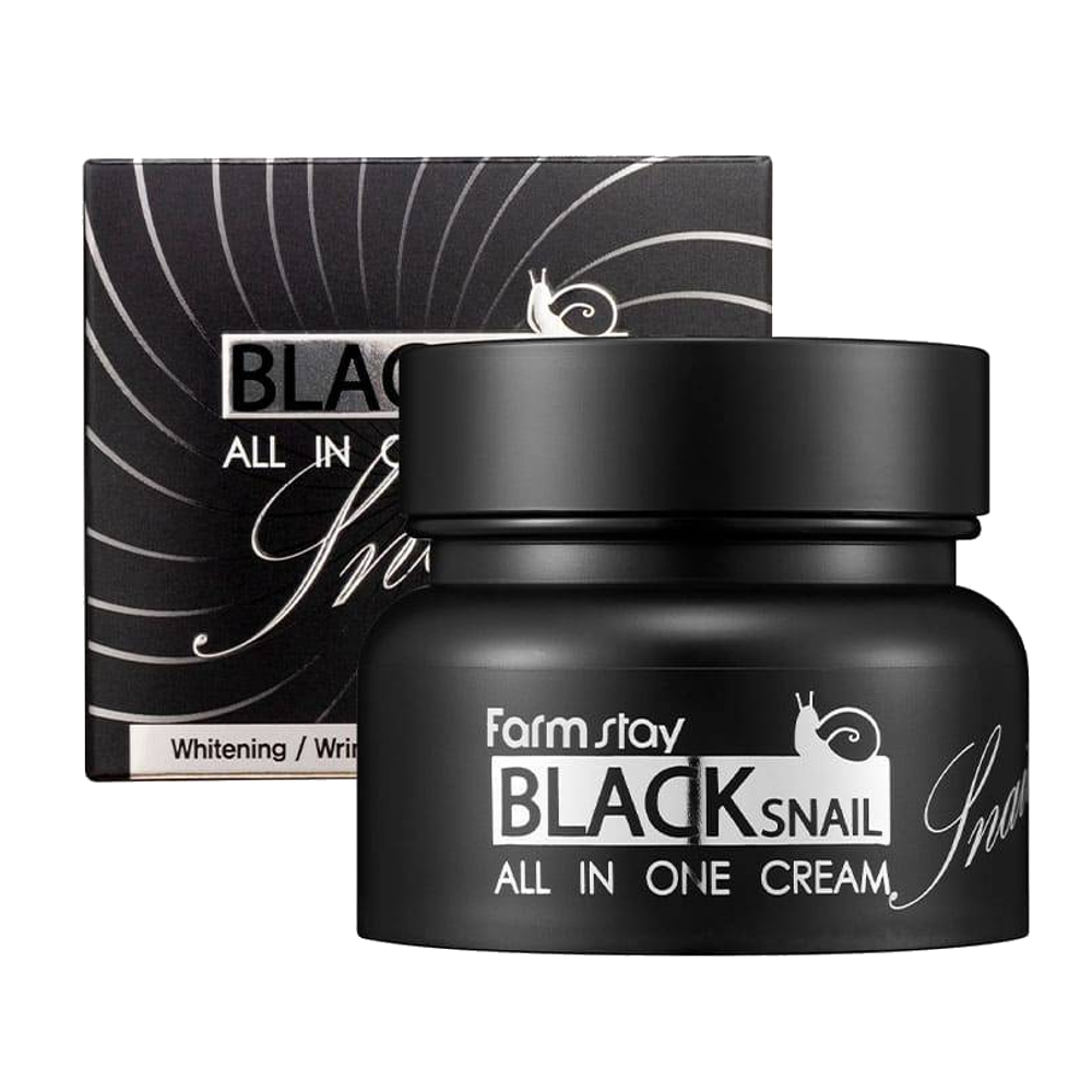 Farmstay Black Snail all-in one Cream 100ml. Крем для лица Farm stay Black Snail all in one Cream. Крем для лица с муцином черной улитки - Black Snail all in one Cream. Восстанавливающий крем для лица с муцином черной улитки Farmstay.