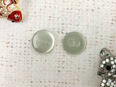 Пуговицы блузочные на ножке "карамелька", d 1,5 см, бело-зелёный