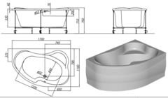 ВАННА АКРИЛОВАЯ KOLPA SAN LULU 170*110 BASIS c каркасом лев.