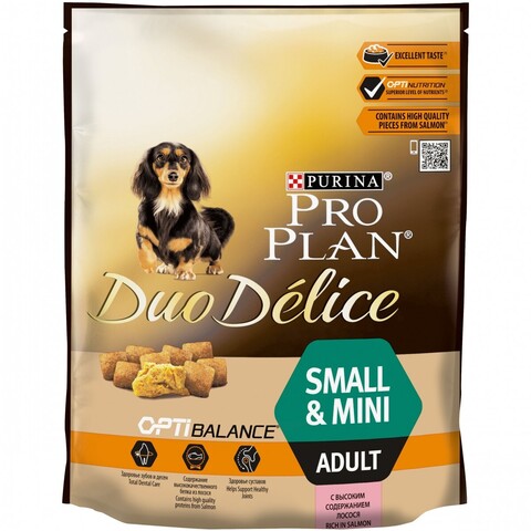 Pro Plan DUO DELICE сухой корм для взрослых собак мелких пород (лосось) 700 г