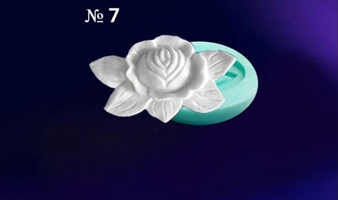 Силиконовый молд № 7 Роза  с листьями