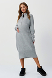 Платье для беременных 17572 светло серый меланж