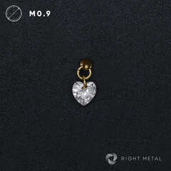 Pendant Heart Crystal PVD Yellow