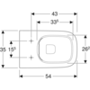 Напольный унитаз Geberit Smyle Square, приставной, закрытая форма, Rimfree: T=54см, Белый