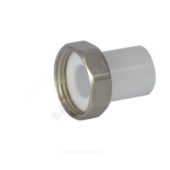 Штуцер PP-R комбинированный белый Дн 32х1 1/4" с накидной гайкой VALFEX 10136032