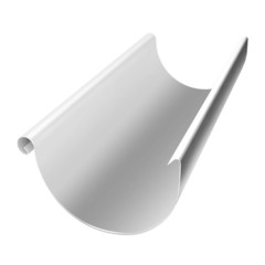 Желоб полукруглый, 125 мм, 3 м, RAL 9003 Optima (белый) металл