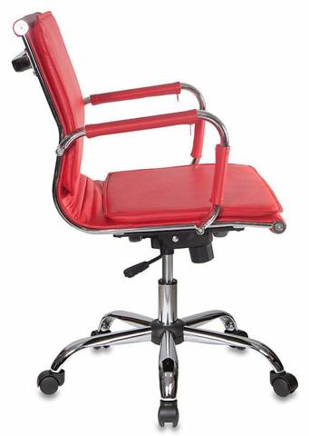 Кресло руководителя Бюрократ Ch-993-Low красный искусственная кожа низк.спин. крестовина металл хром Бюрократ
