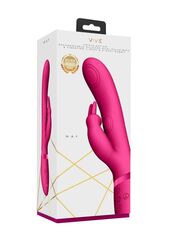 Розовый вибромассажер May Pulse-Wave & C-spot & G-Spot Rabbit - 22 см. - 