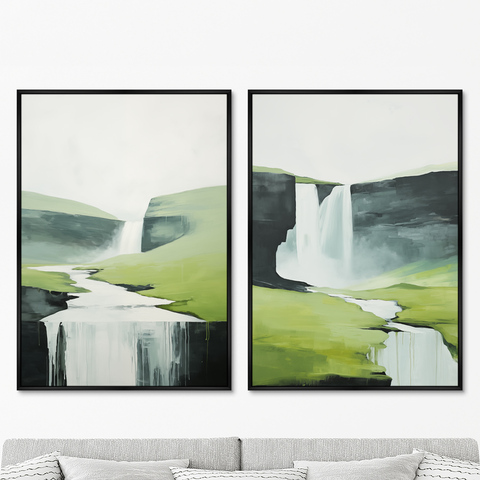 ArtNoMore - Набор из 2-х репродукций картин на холсте Landscape collection, Milky rivers, 2024г.