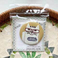 Значок металлический с котом NEKOZAWA, диам. 5,8 см, 7687-1, KUSUGURU