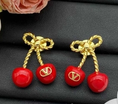 Серьги ювелирные ДВЕ ВИШНИ НА ВЕТОЧКЕ style by VALENTINO