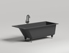 Salini 104313GF  CASCATA KIT 170x75 Встраиваемая ванна с прямоугольной чашей, регулируемые ножки, донный клапан "Click-Clack" белый, сифон, интегрированный слив-перелив, RAL полностью
