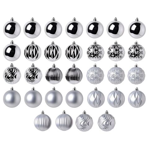 Набор ёлочных украшений (шар) Vintertid, 32 шт, 8 см, пластик, серебристый