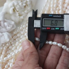 Жемчуг натуральный речной, рис, 5,7-7,2 мм, 1 нить, Ж024