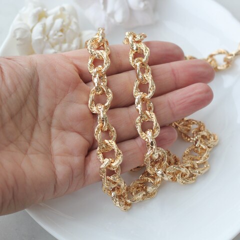 Цепочка с витым плетением 17*13 мм, позолота, 40 см, А006-1 (40см)