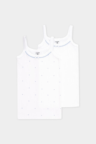 майка  для девочки  К 1191-2уп/белый,точки