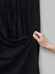 Микрофибра бельевая в рубчик матовая эластичная черная