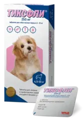 Тиксфли таблетки от блох и клещей для собак весом 4,5-10 кг