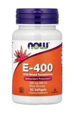 NOW Foods E-400, 268 мг (400 МЕ), 50 мягких таблеток