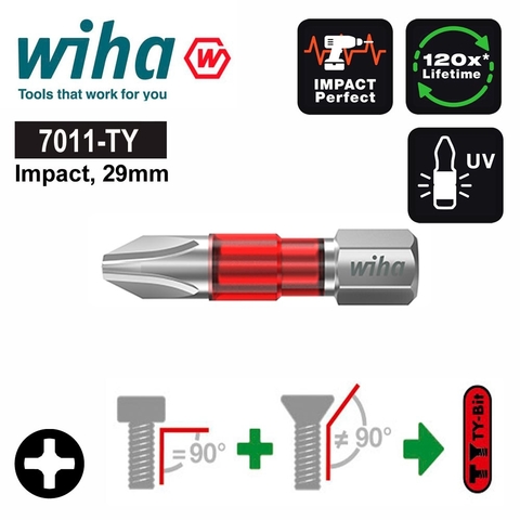 Бита PH2 х29мм Impact(ударная) TY-Bit(Universal) Wiha 7011TY 42100