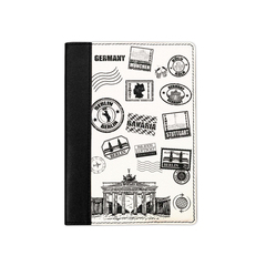 Ежедневник комбинированный с обработанными краями "Марки Германия" черный, белая вставка
