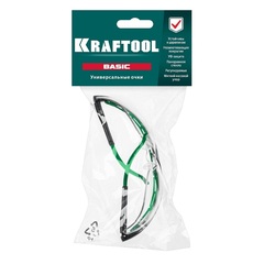 KRAFTOOL BASIC, открытого типа, прозрачные, стекло-моноблок с покрытием устойчивым к истиранию и запотеванию, защитные очки (110317)