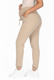 Утепленные спортивные брюки для беременных 12235 латте