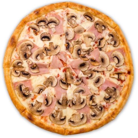 Pizza with mushroom and ham