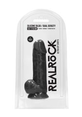 Черный фаллоимитатор Realistic Cock With Scrotum - 21,5 см. - 