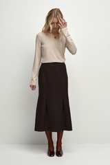 Юбка из полушерсти тёмно-коричневый