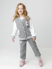 брюки  для девочки  КР 400782/серый меланж к603