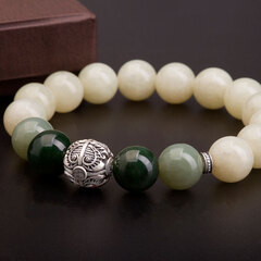 Браслет "Летучая мышь". Д 12мм. Буромский нефрит.