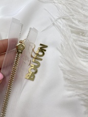 Молния на прозрачной сетке (основе) золотистая широкая