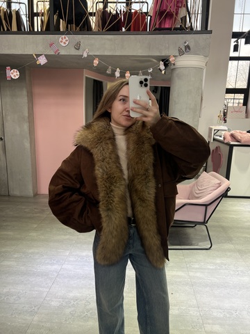 Парка замшевая шоколад