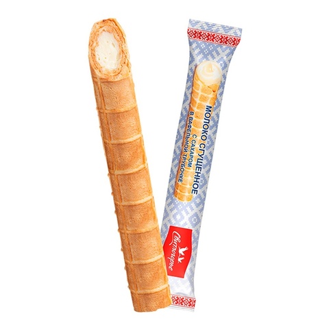 Молоко сгущенное в вафельной трубочке 